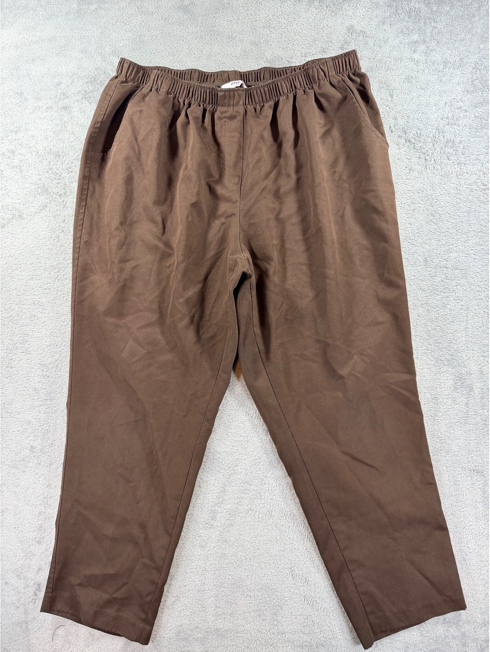 Alia Plus Women's Brown Elastic Waist Pants Size 18W